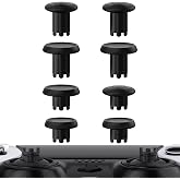 eXtremeRate ThumbsGear Interchangeable Thumbsticks for PS5 Edge Controller, Replacement Black Analog Thumb Sticks Caps for PS5 Edge Controller - 4 Heights 3 Surfaces Grips - Without Thumbstick Base