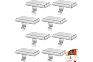 AFOROEOA 8PCS Christmas Stocking Holders Silver Metal Stocking Hangers for Mantle Fireplace Christmas Stocking Hanging Hooks Stocking Holder for Holiday Christmas Window Table (Silver,8Pcs)
