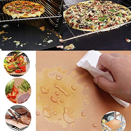 OSOPOLA BBQ Grill Mats - Non Stick Reusable Durable Heat Resistant - Grilling Meat/Veggies/ Seafood/Eggs - Used on Charcoal Grill/Gas Grill/Electric Grill(16" x 13") 5 Pcs (Black)