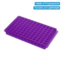 PATIKIL 96 Wells Tube Rack, 2 Pcs Vial Rack Double