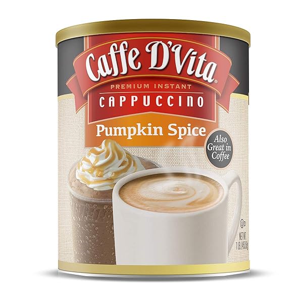 CAFFE D’VITA PUMPKIN SPICE CAPPUCCINO MIX – 1 LB CAN