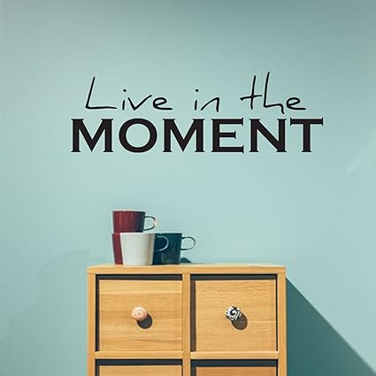 Live In The Moment Inspirational Life Quotes Wall Art Decal 14 X 40 Decoration Vinyl Sticker Bedroom Living Room Wall Decor Apartment Wall