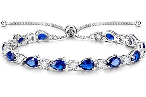 FANCIME Shine of Tears Birthstone Tennis bolo Bracelets Sterling Silver Tennis Bracelets Charm Fine Jewelry Birthday Gifts for Women Mom