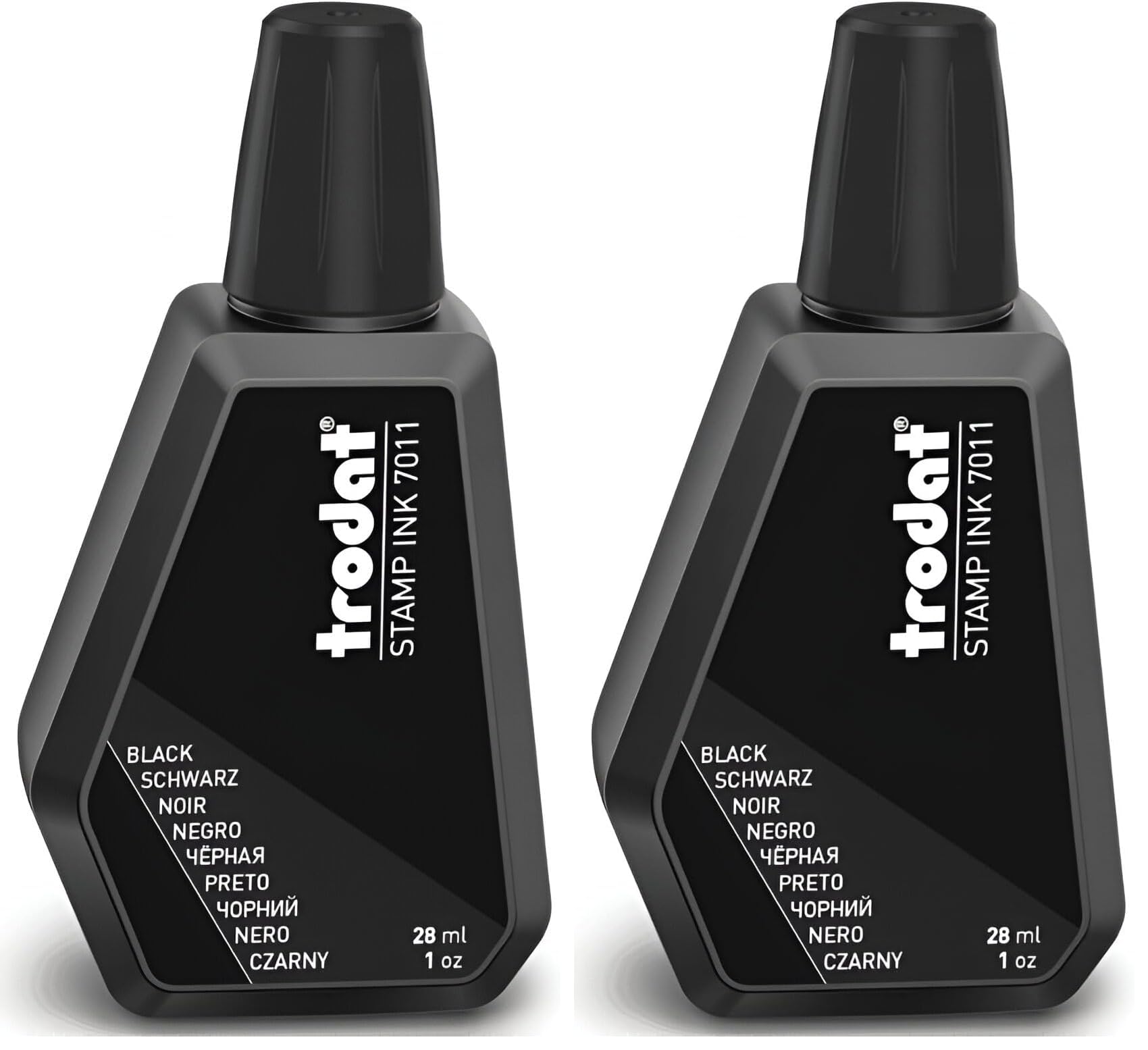 Trodat Black Ink Bottle - 28 ml - Replacement Ink for Hand Stamp Ink Pads (Pack of 2)
