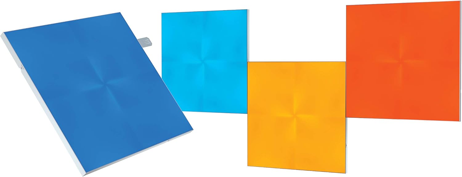 Nanoleaf Canvas Expansion Pack, 4 Additional Light Squares, Smart LED RGBW Wall Lights, Modular Wi-Fi Colour Changing Panels