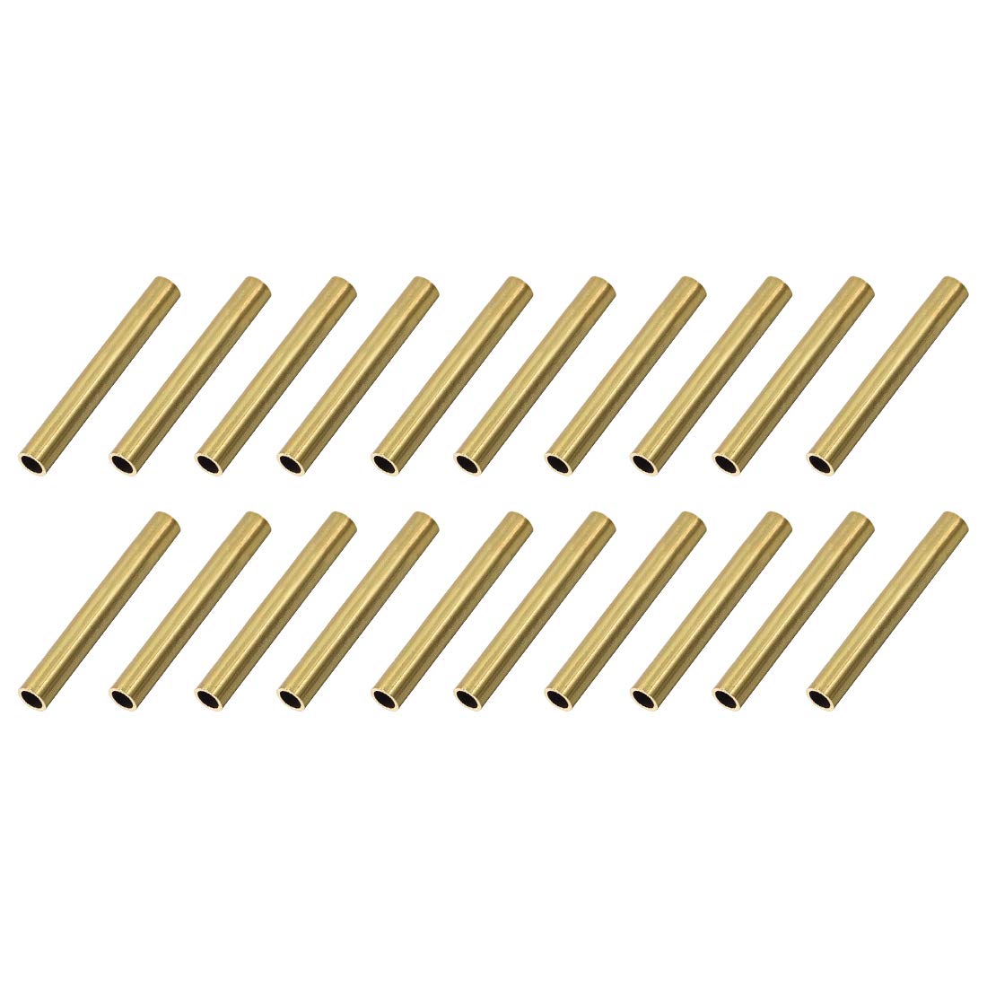 uxcell Brass Round Tube, 4mm OD 0.5mm Wall Thickness 30mm Length Seamless Pipe Tubing for DIY Crafts 20 Pcs