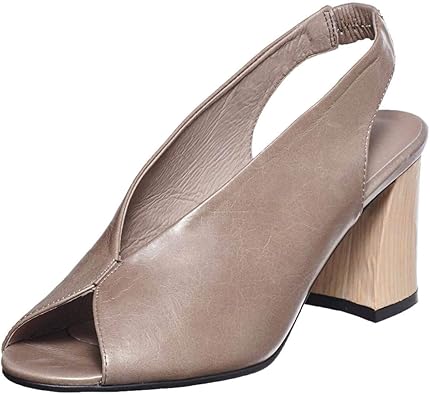 leather peep toe sandals