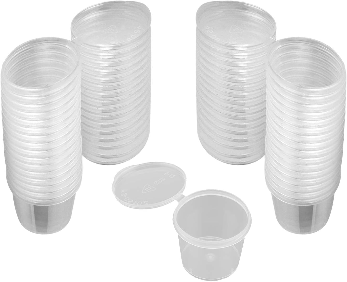 50pcs 1oz Condiment Cups with Lids, Disposable Plastic