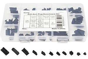IEUYO Silicone Universal Anti Dust Cover Plug Kit Stopper Cap for USB C/A Micro USB Lightning Ethernet HDMI DP Computer PC Laptops Phones Audio Devices Electronics Black 11Sizes 110Pcs