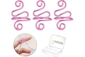 Juszok 3Pcs Handmade Crochet Tension Ring, Crochet Ring for Finger Crocheting，Yarn Tension Control Ring, Adjustable Companion Knitting Ring with Box Gifts for Crocheters Knitters Women (Purple)
