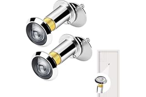 2 Pcs Viewer Security Peek Peephole with 200° Wide-Angle Lens, Silver Peephole Viewers for 35‑50mm Doors, HD Glass Lens with 