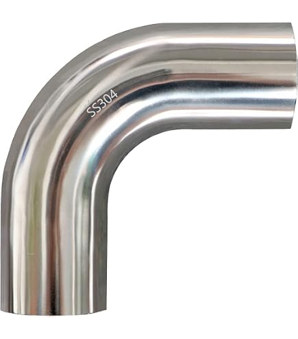 MIJ 2.25" 90 Degree Stainless Steel Exhaust Mandrel Bend – Long Leg Elbow