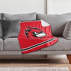 Wesleyan Cardinals Primary Logo Stripes Sherpa