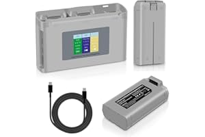 Fantasyo Intelligent Mini 4K Battery Mini 2 SE Flight Battery 2 Pack 2400mAh and 3 Channel Smart LED Two-Way Mini 2 Battery Charger Set Compatible with DJI Mini 2, Mini 2 SE, Mini SE, Mini 4K