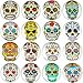 Aligle 16pcs Beautiful Glass Refrigerator Magnets Cute Fridge Stickers Funny for Office Cabinets Whiteboards Skull Decorative Photo Abstract Calendar Bulletin Board(16 Skull)