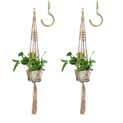Wiwaplex Macrame Plant Hanger 2 Pack Plant Hanger Jute Plan Hanger