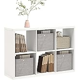 CTESNE 6 Cube Storage Organizer Shelf, White, 11inch | 2026 Wooden Thick Frame, Anti-Tipping Kits, Reversible Open Back Bookcase, Horizontal and Vertical Dual-use