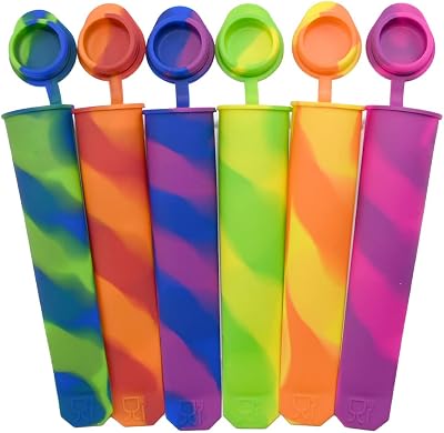 RAM Online Silicona Ice Cream Moulds 6 Pieces Ice Lolly Pop Maker