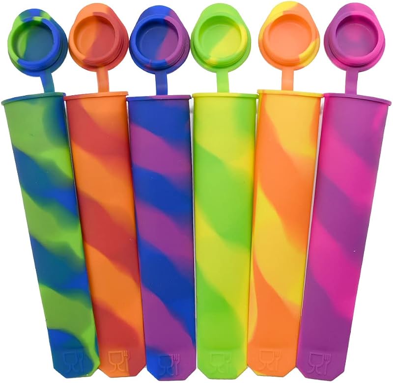 RAM Online Silicona Ice Cream Moulds 6 Pieces Ice Lolly Pop Maker