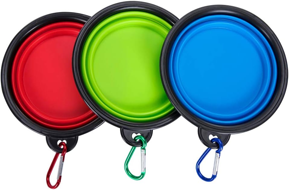 Collapsible Travel Dog Water Bowl Portable Cat Pet Silicone Food Bowl 3 Sets - Image 4