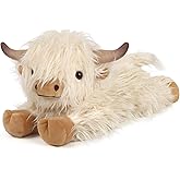 Highland Cow Stuffed Animals, Microwavable Stuffed Animal Adorable Fluffy Highland Cow Plush for Warmth Comfort, Heatable Coolable Lavender Scent Toy, Cute Soft Plushies Gift for Kid Boy Girl & Adult