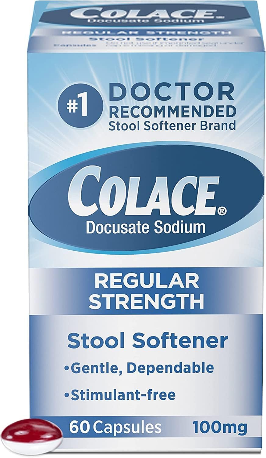 Colace Stool Softener, Bottle of 60 Each