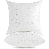 Oubonun 20x20 Outdoor Pillow Inserts (Pack of 2) - Square Waterproof Throw Pillow - Decorative Throw Pillows Insert for Couch Sofa Bed Patio Furniture - White Pillows