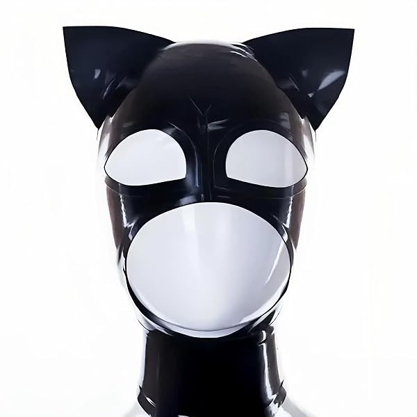 Handmade Purple Latex Hood With Back Zipper - Unisex Club Wear Costume Mask