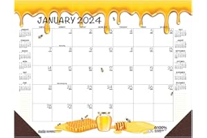 House of Doolittle 2024 Monthly Desk Pad Calendar, Honeycomb, 22 x 17 Inches, January - December (HOD156-24)