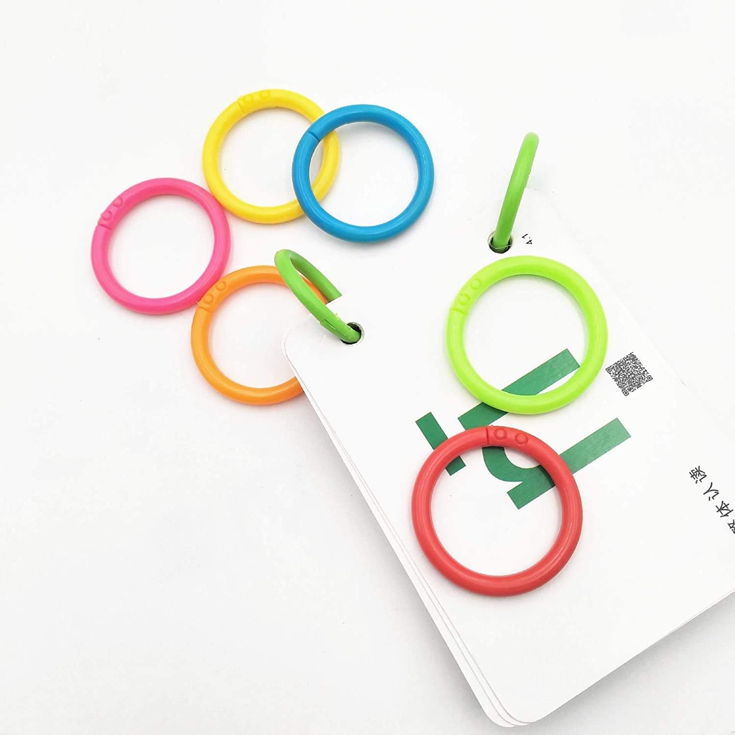 144 Pieces Plastic Loose Leaf Rings Book Paper Rings for Scrapbook Notebook Cards Document Stack