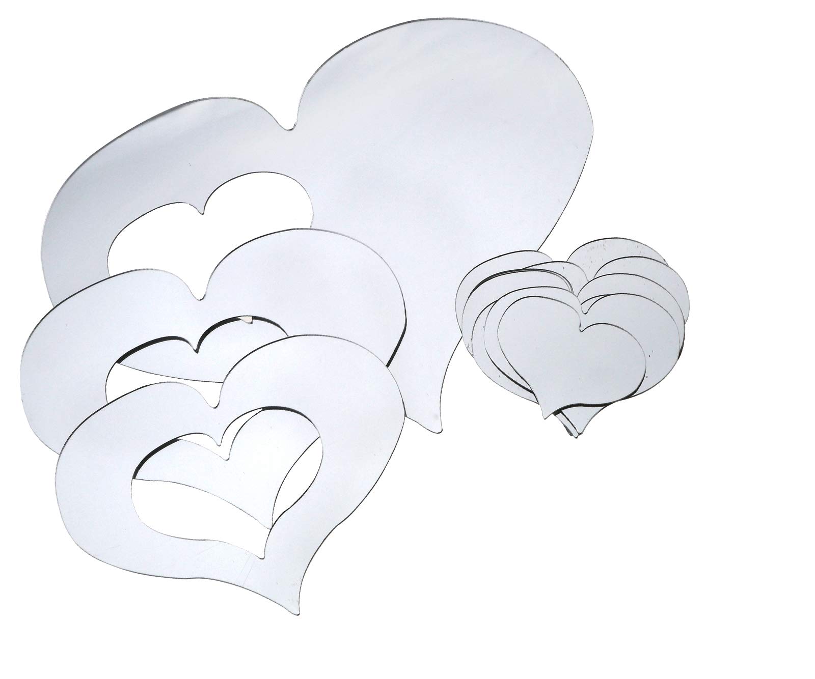 Create idea Pack of 16 Wall Stickers/Decals Craft Acrylic Self Adhesive - Grey Heart Style