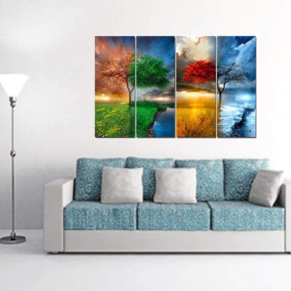 Ray Decor's Four Seasons' Modern Wall Painting Size 24 x 36 Inch Ready to Hang - Home Decor/Wall Hangings/Art/Interior Decoratives/Gift