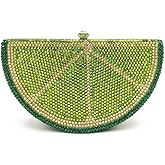 Tngan Women Cute Fruit Evening Clutch Sparkling Rhinestones Purse Crystal Banquet Prom Shoulder Bag