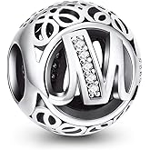 NINGAN Letter Alphabet Charm 925 Sterling Silver A-Z Initial Beads Fits Women's Europeans Bracelet and Necklace