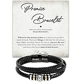 Promise Bracelet, Romantic Gift for Boyfriend, Appreciation Bracelet for Boyfriend, Men Bracelets Gift, Braided Leather Bracelets Lettering Love You Forever Jewelry Gifts For Man With Message Card