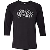 INK STITCH Custom Unisex Deisgn Your Own 3/4 Sleeve Baseball Tshirts Tees