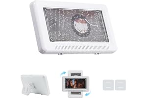 Waterproof Shower Phone Holder - Rotates and Adjustable Angle, Anti-Fog High Sensitivity Cover Mount Box,Compatible with 4" -