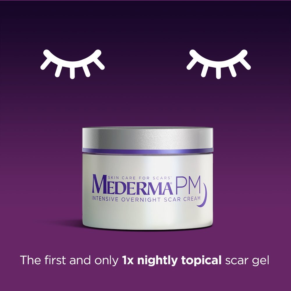 Mederma PM Intensive Overnight Scar Cream - Works with Skin's Nighttime Regenerative Activity - Once-Nightly Application is Clinically Shown to Make Scars Smaller & Less Visible - 1 Ounce: Health & Personal Care