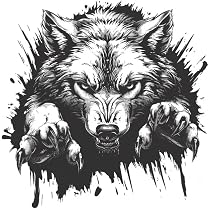 Amazon.com: Peeking - Calcomanías de lobo salvaje con patas para ...