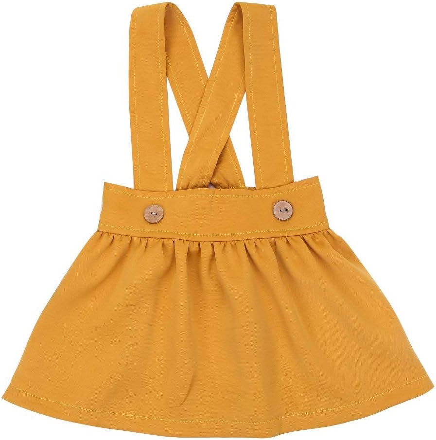 Baby Girl Buttons Suspenders Skirt Overall Outfit Brace Summer Romper Dress Clothes