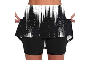 Skorts for Women Plus Size Tummy Control Legging with Skirts Casual High Waist Mini Skirts Athletic Tennis Short