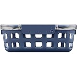 Ello DuraGlass Glass Food Storage Containers - Meal Prep Container with Silicone Sleeve and Airtight Durable Tritan Lid, 5 Cu