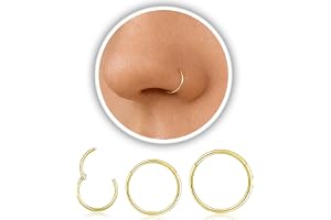 Titanium Nose Ring Hoop 20G 18G 16G Cartilage Hoop Earrings for Women Men | Silver Gold Small Thin Nose Hoop Nostril Piercing