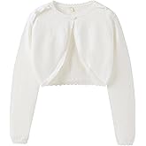 LIBREDGE Girls Long Sleeve Cardigan Kids Button Closure Knitted Bolero Shrug Girls Sweaters Tops