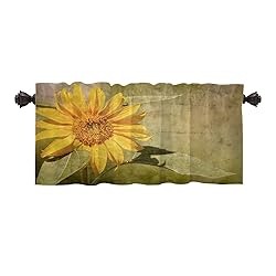 Batmerry Yellow Vintage Sunflower Valance