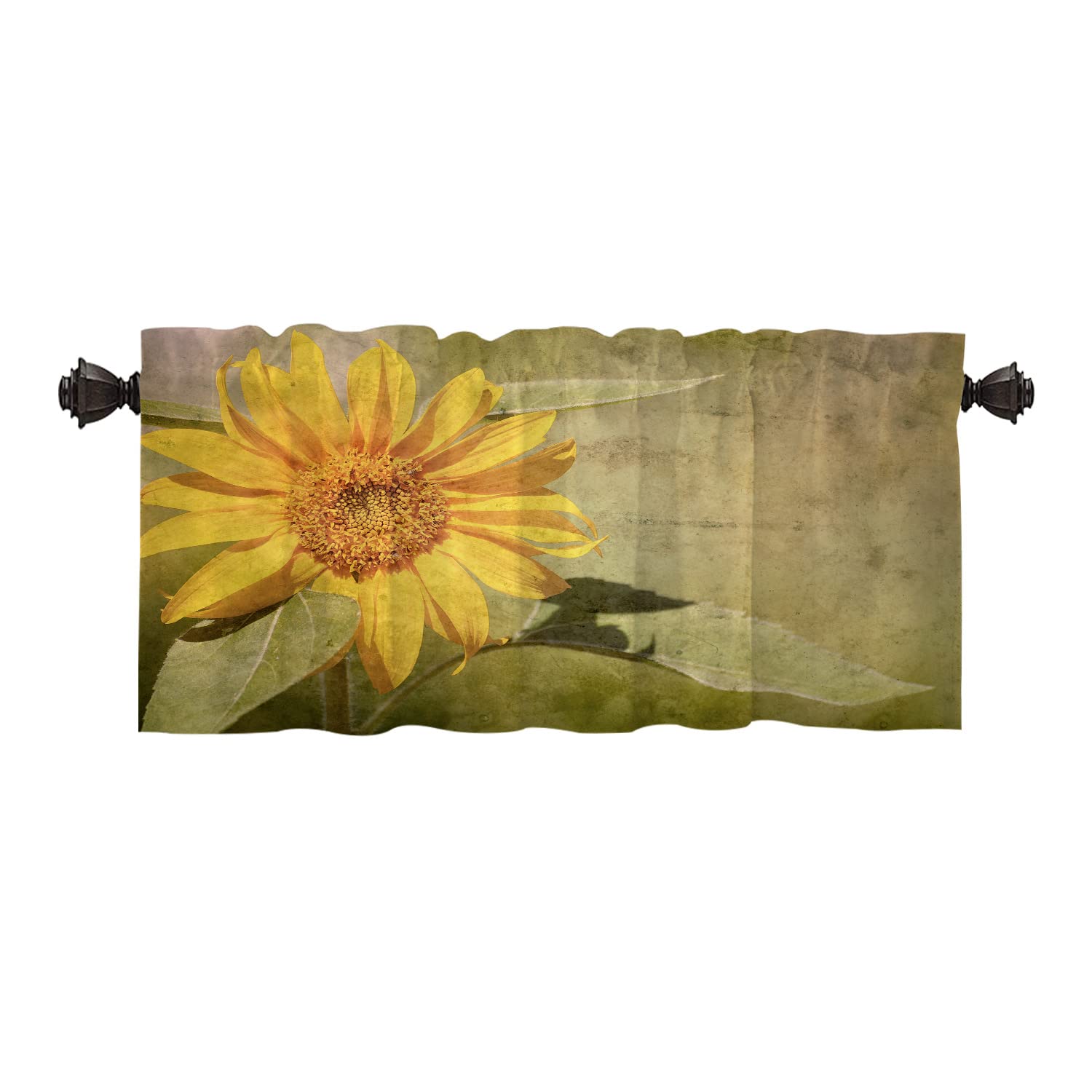 Batmerry Yellow Vintage Sunflower Valance