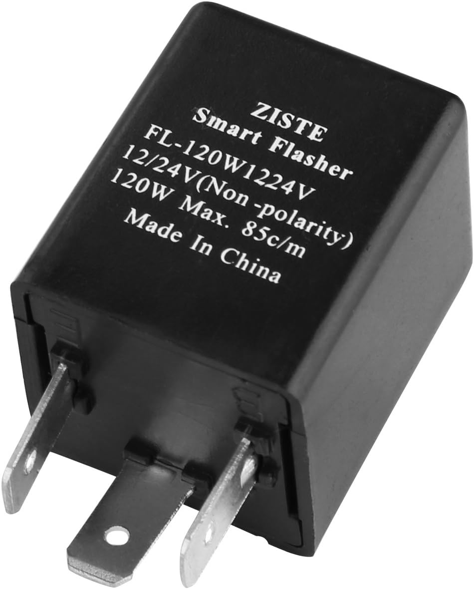 ZISTE Electronic Flasher Relay 3Pin FL120W 12 Volt Load Resistor Fix
