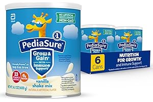 PediaSure Grow & Gain Vanilla Shake Mix, Nutrition Shake for Kids, 14.1 oz, 6 count
