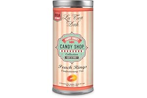 La Tea Dah Peach Green Tea - Gunpowder Green With Natural Peach & Apricot Flavor, Unsweetened & Lightly Caffeinated Dessert Tea, Serve Hot or as Iced Tea (12 Tea Bags)