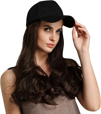 Gmgod Long Curly Wig Cap Long Hair Baseball Cap Ball Caps